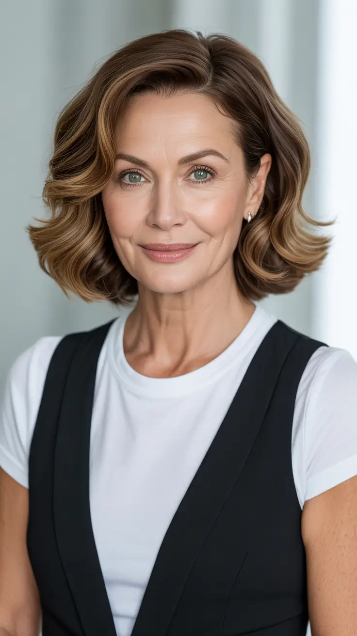 shoulder length soft waves shag