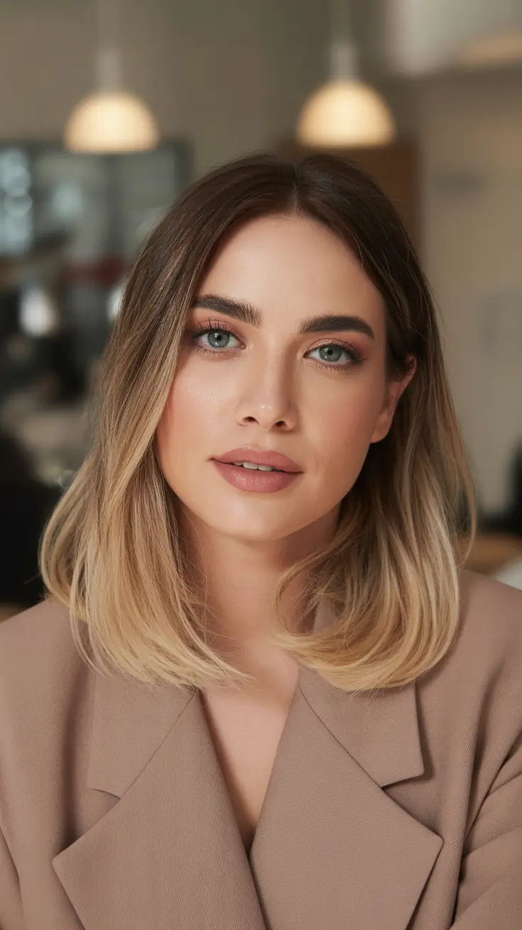 Cool haircut inspo 2026 Polished Ombre Lob