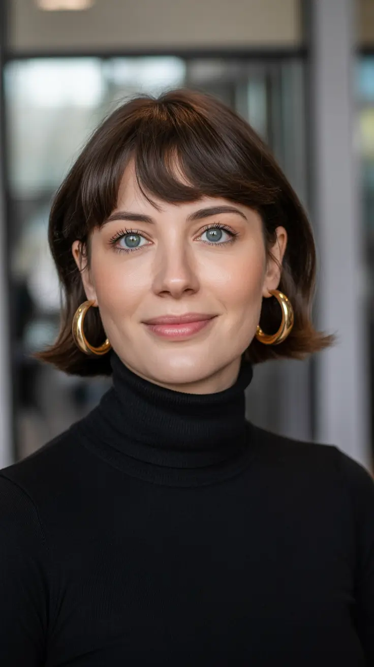 French bob haircut with bangs French Bob with Blunt Bangs