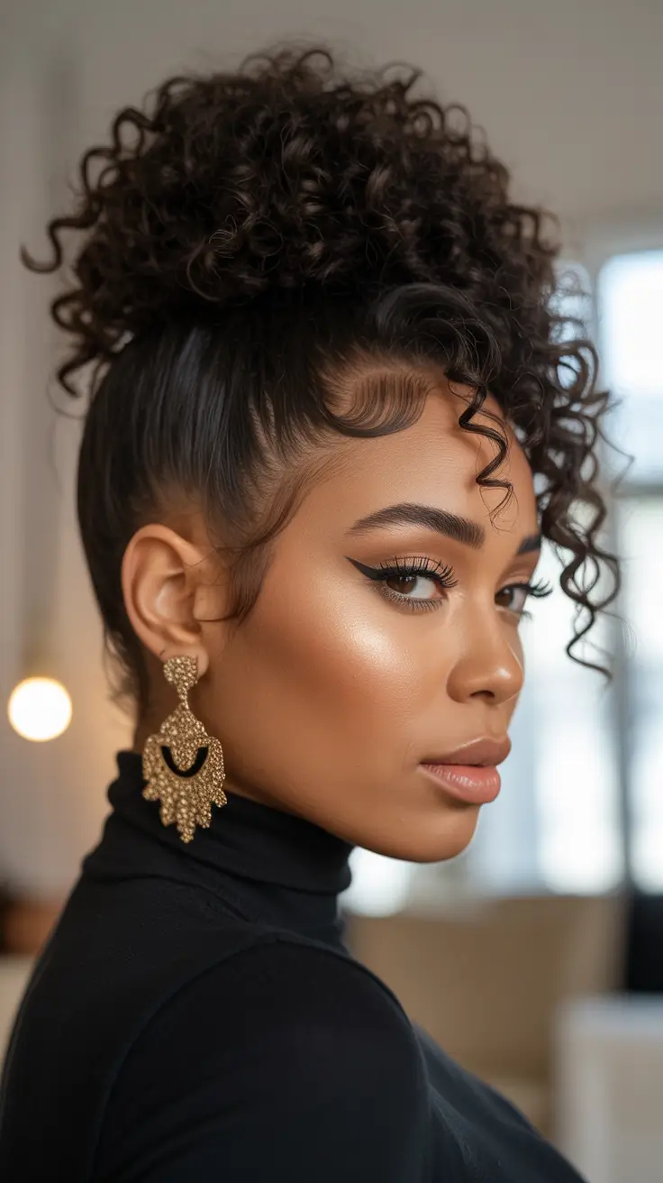 Curls Updo Voluminous Dramatic Edges H2