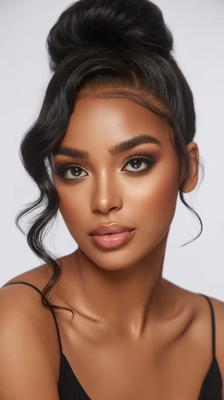 Updo Curly Bun Waves H2