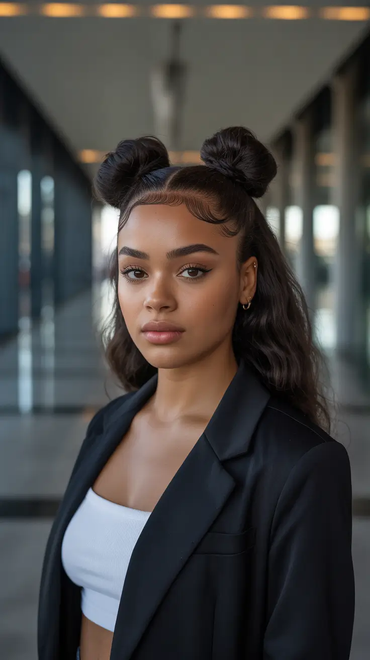 Styling Double Bun Half Up H2