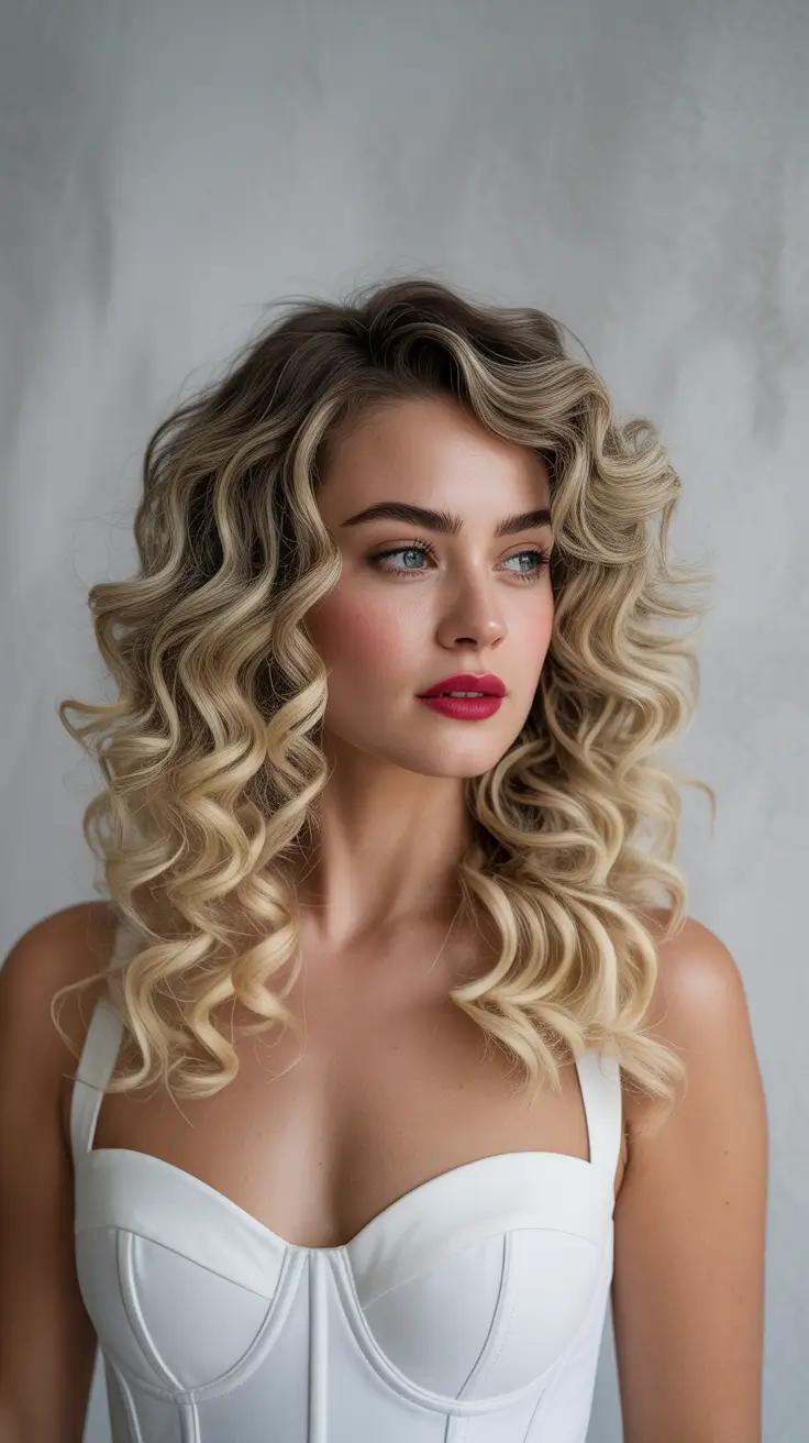 Hairstyles for long hair 2026 Voluminous Vintage Curls With a Soft Modern Gradient