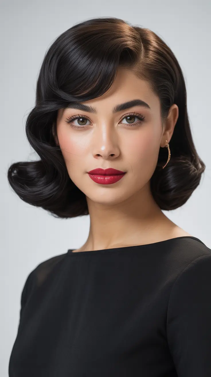 medium-length-hairstyles-2026-Retro-Curled-Bob-With-Polished-Volume