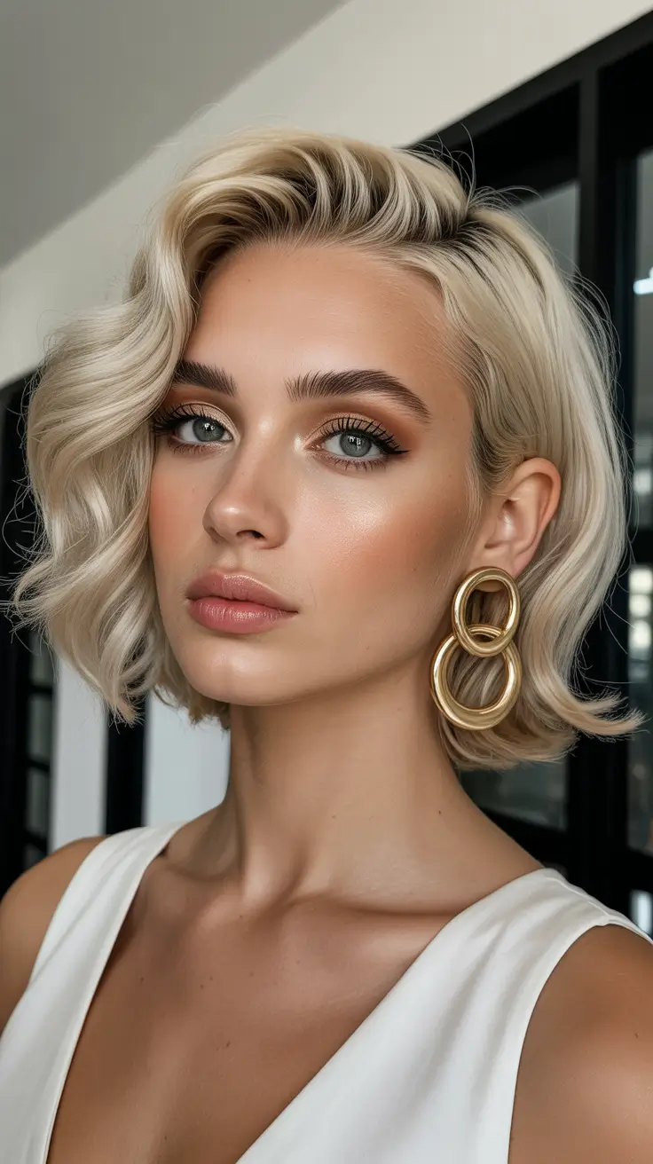 medium-length-hairstyles-2026-Textured-Platinum-Waves-With-Modern-Sculpting