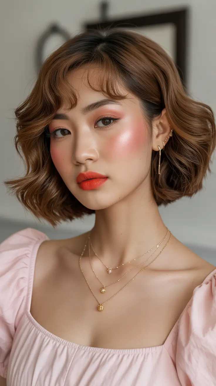 medium-length-hairstyles-2026-Playful-Curled-Bob-With-Wispy-Baby-Bangs