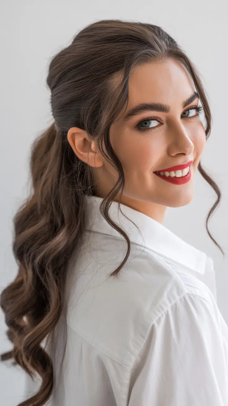 21 Chic half up half down hairstyles 2026 Classic Polished Pony Half Up