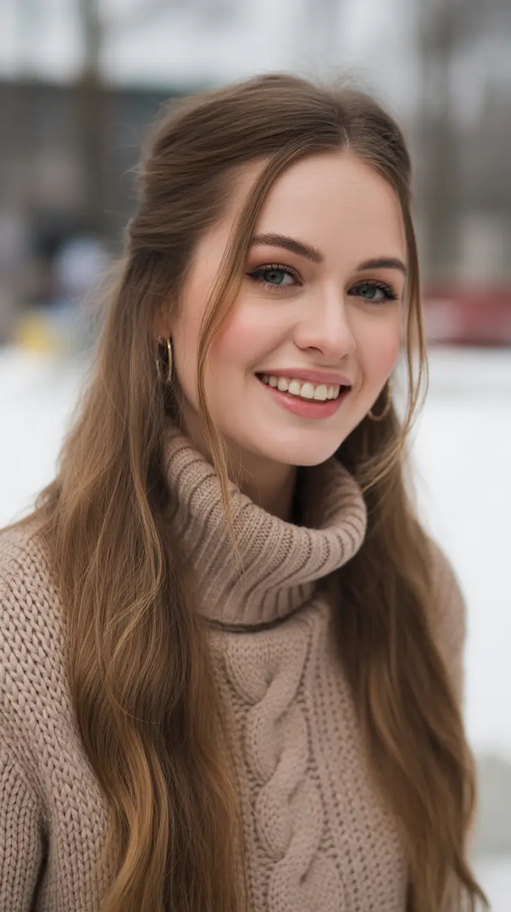 21 Chic half up half down hairstyles 2026 Soft Half Up with Natural Flowing Lengths