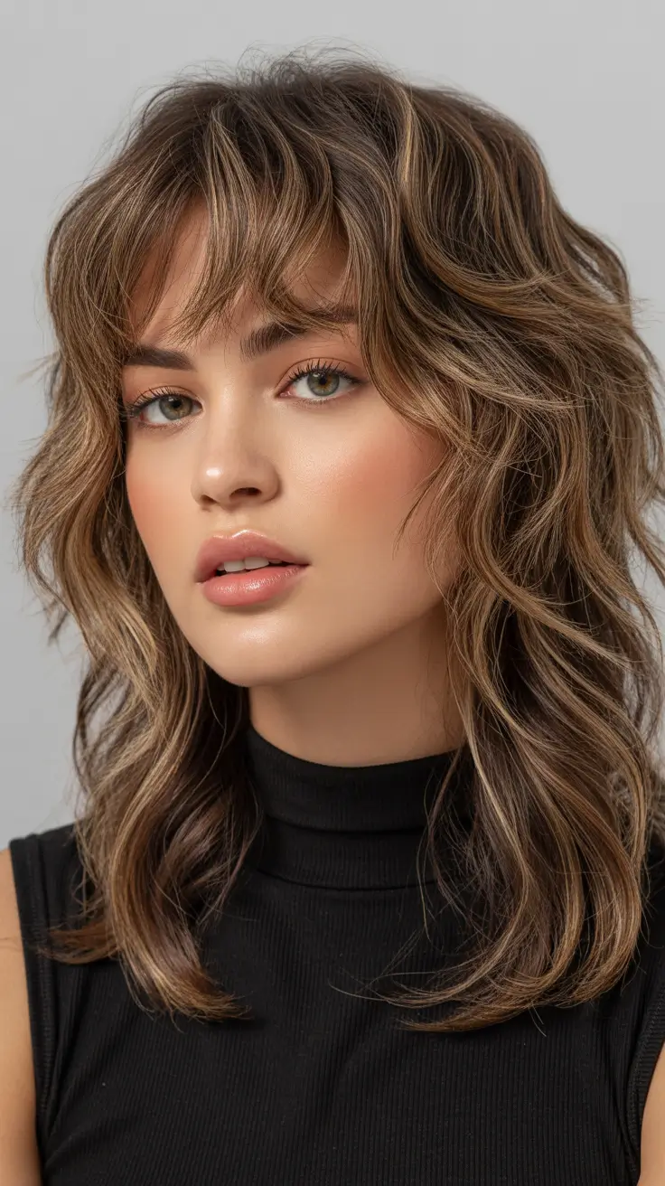 jellyfish haircut Textured Bronde Jellyfish Shape With Tousled Fringe