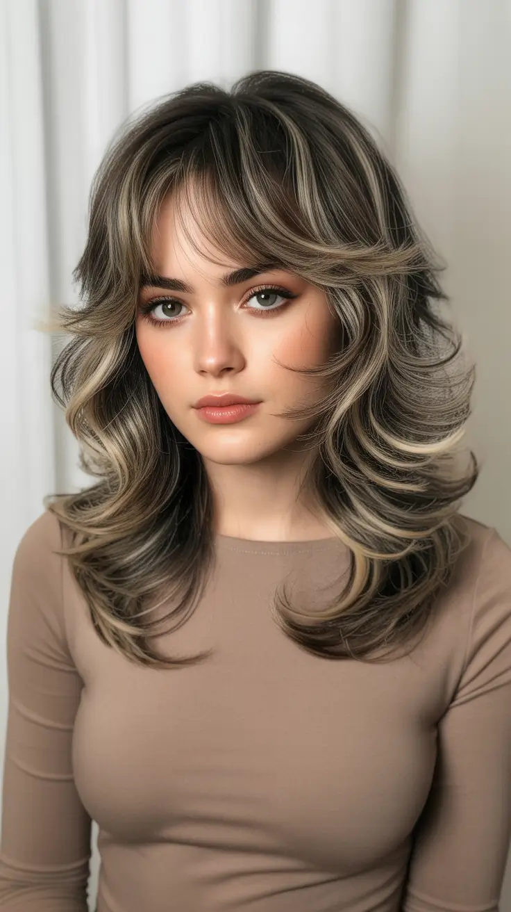 jellyfish haircut Frosted Mocha Jellyfish With Luxe Volume and Defined Face Layers