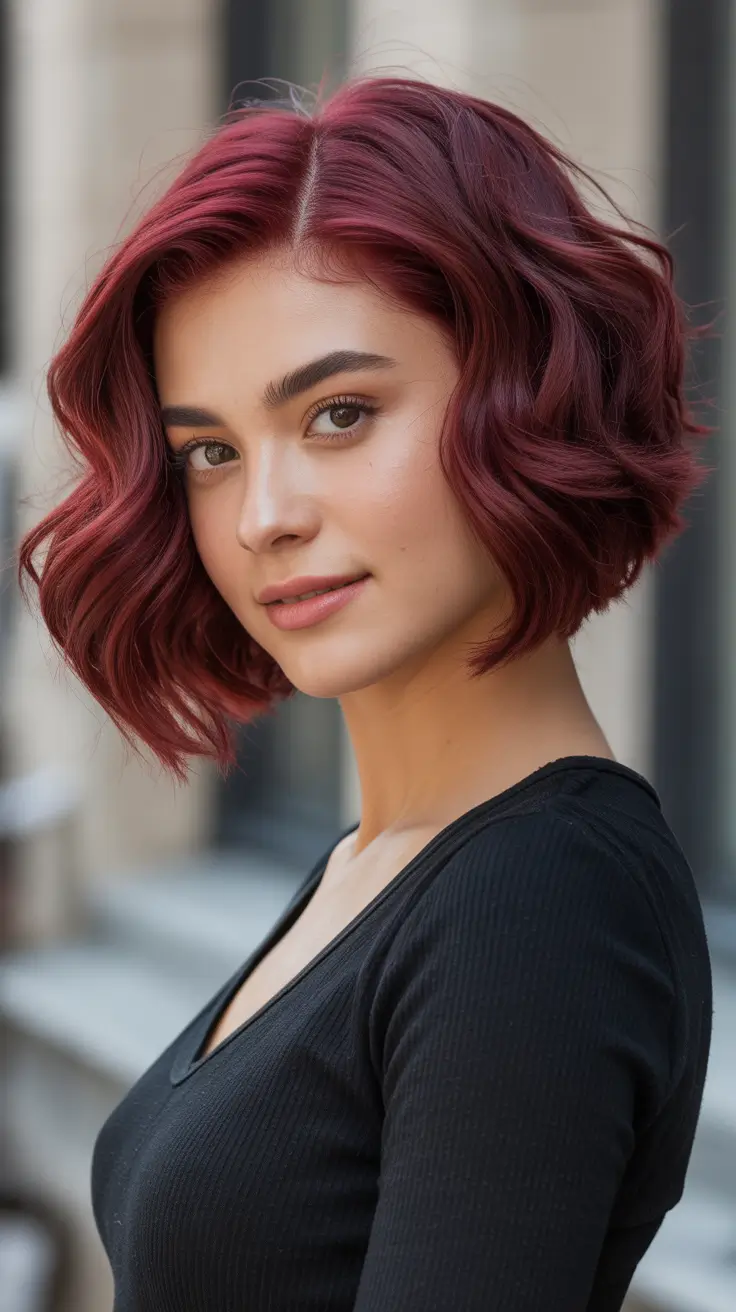crimson waves bob layered haircut 2026