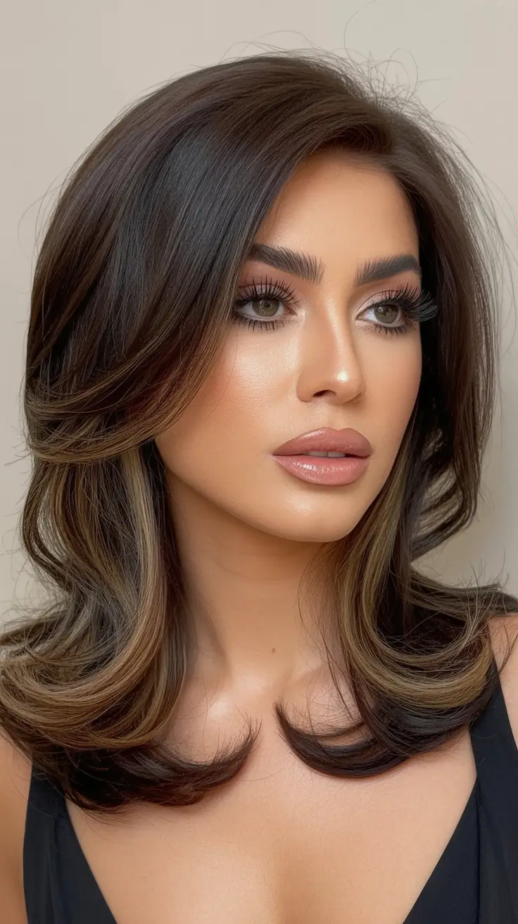 dimensional espresso layered haircut 2026