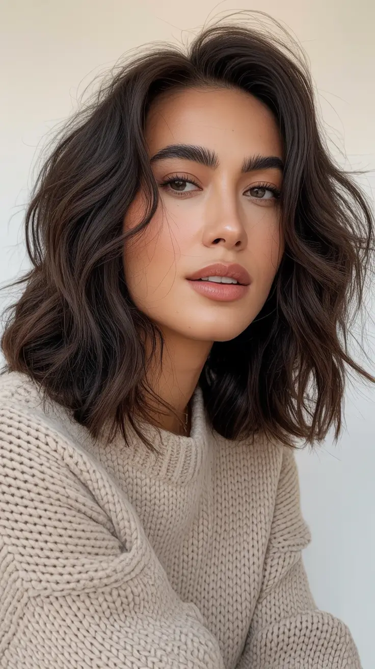 Long bob haircut ideas 2026 Soft Volume with Natural Texture