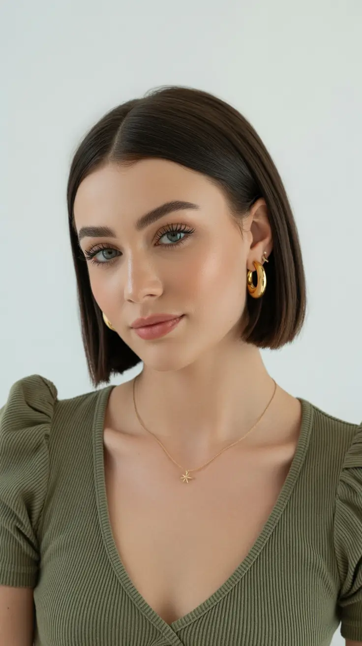 Long bob haircut ideas 2026 Clean Cut Bob with Subtle Gloss