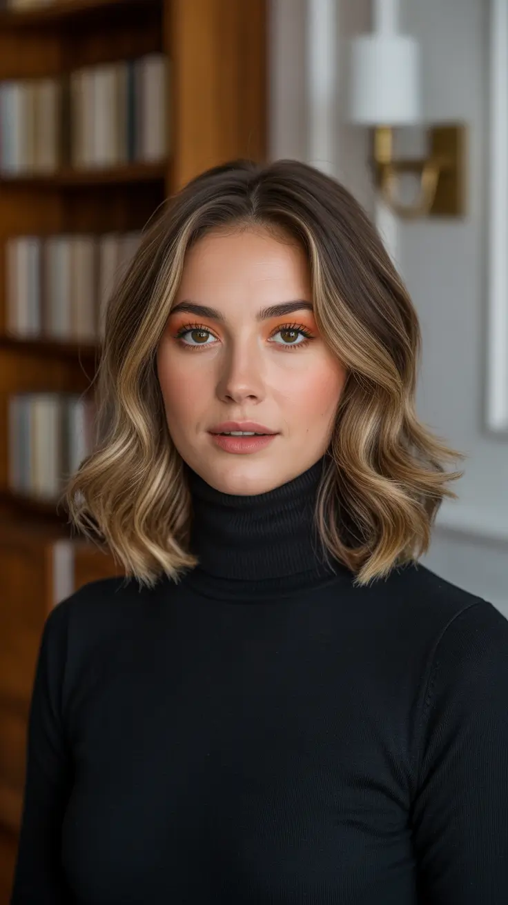 Long bob haircut ideas 2026 Soft Golden Waves for Effortless Elegance