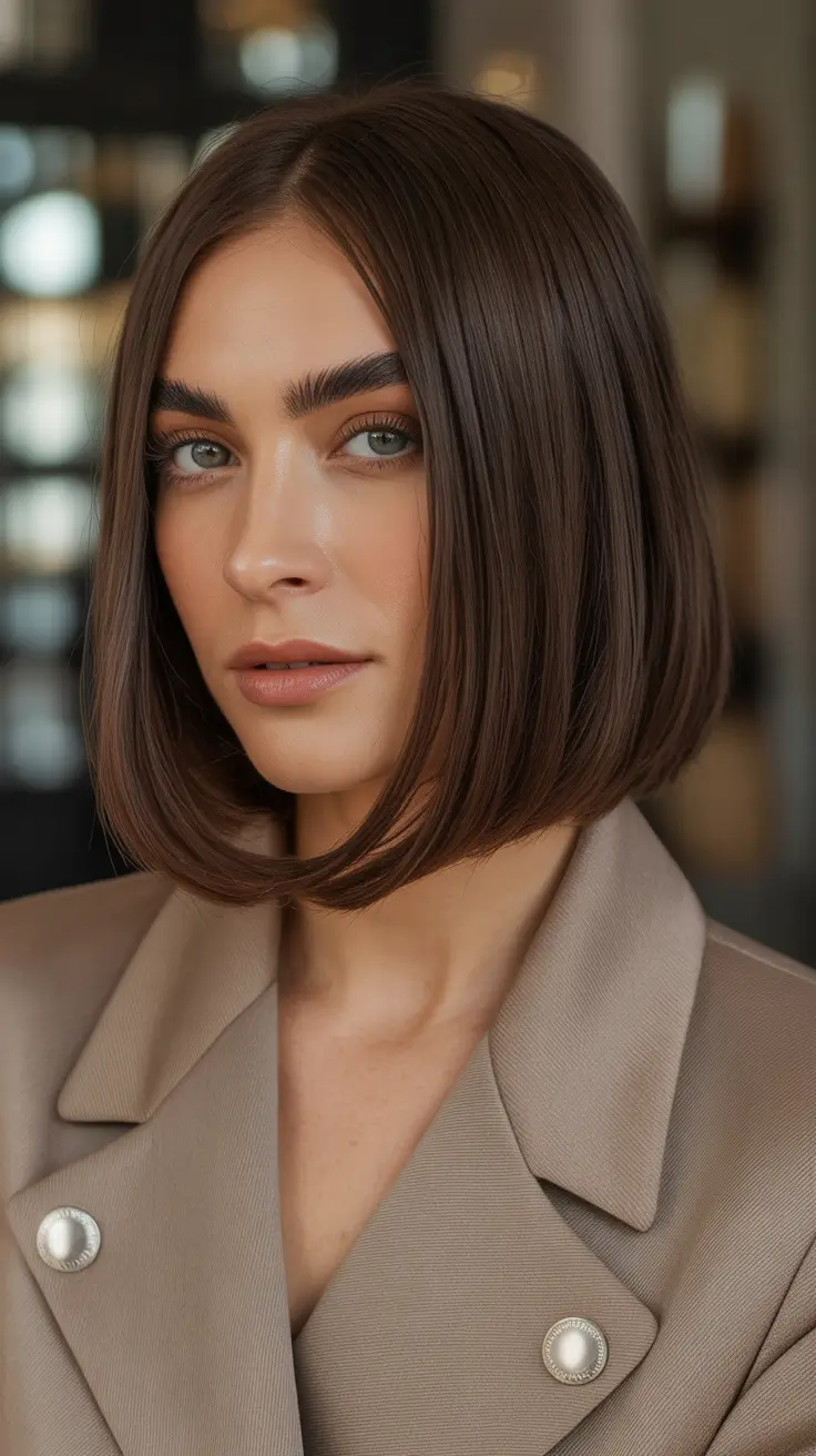 mid-length-hairstyle-2026-Classic-Brown-Bob-With-Rounded-Ends