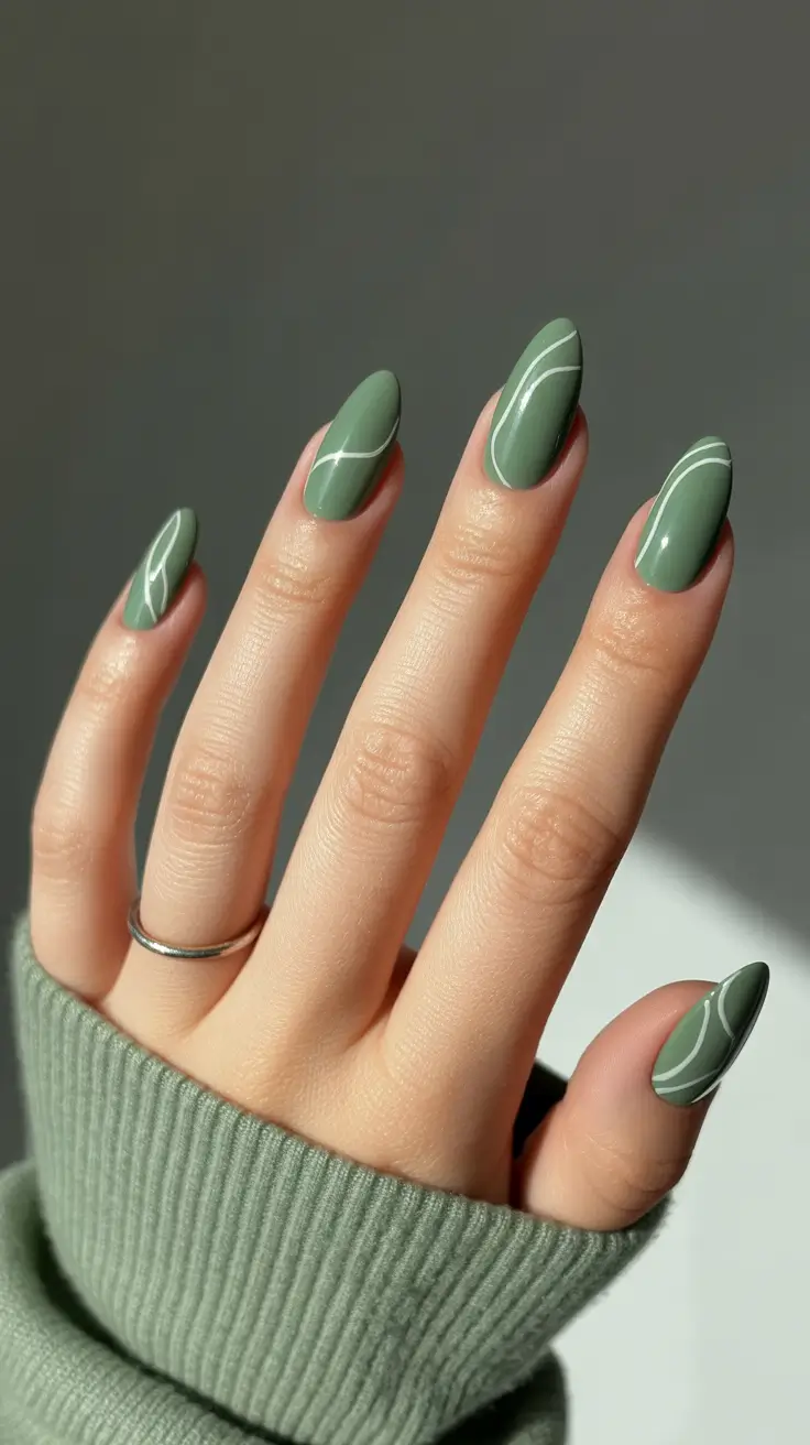 Nail-trends-2026-Sage-Minimalist-Linework