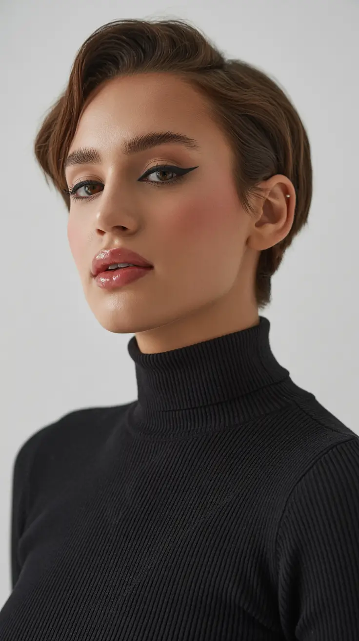 Short Pixie Haircuts 2026 Sleek Modern Pixie with Retro Influence