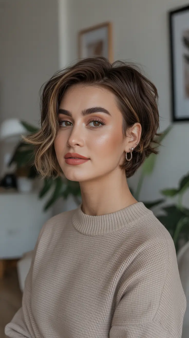 Short Pixie Haircuts 2026 Soft Wavy Pixie Bob Hybrid