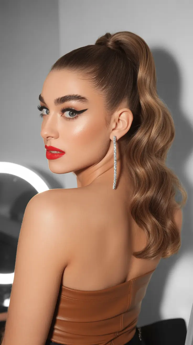 Ponytail High Sculpted Ponytail with Glamorous Curves