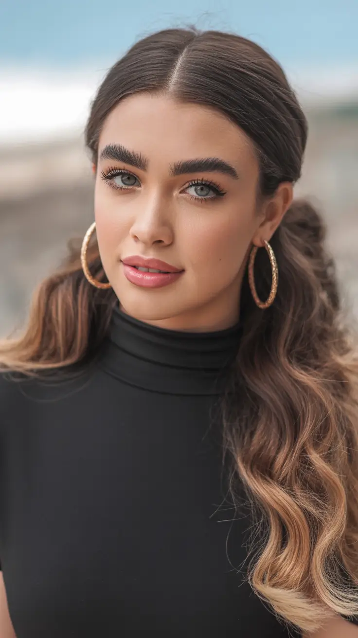 Cute Soft Curled Pigtails With Middle Part