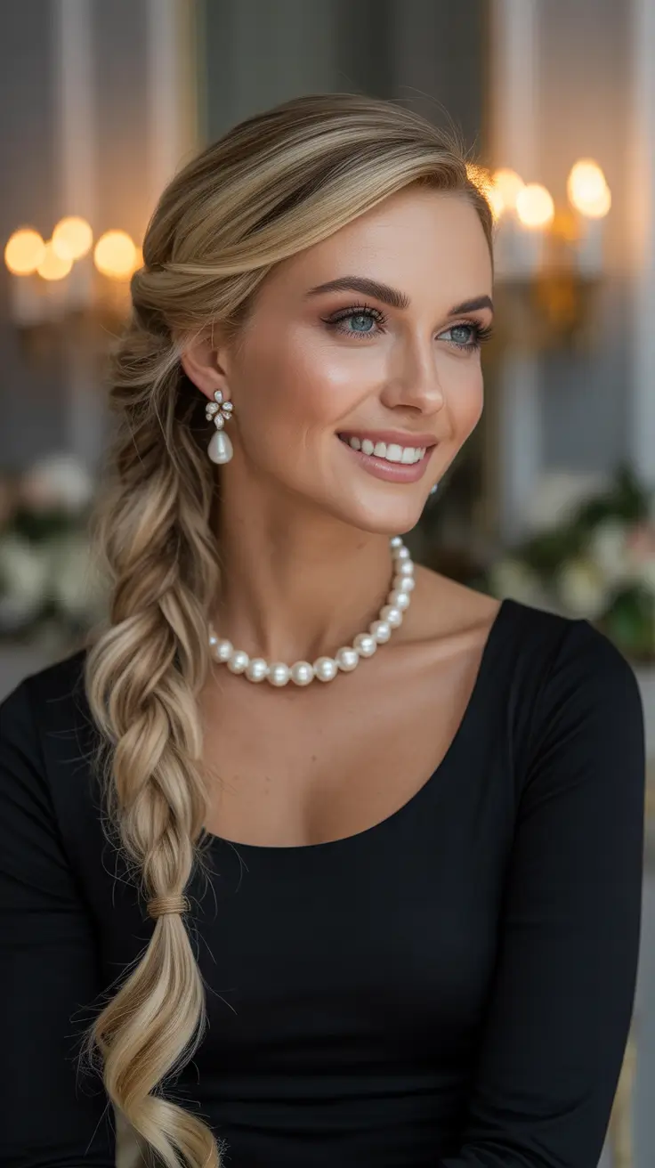 Cute Romantic Side Braid With Soft Glam Texture