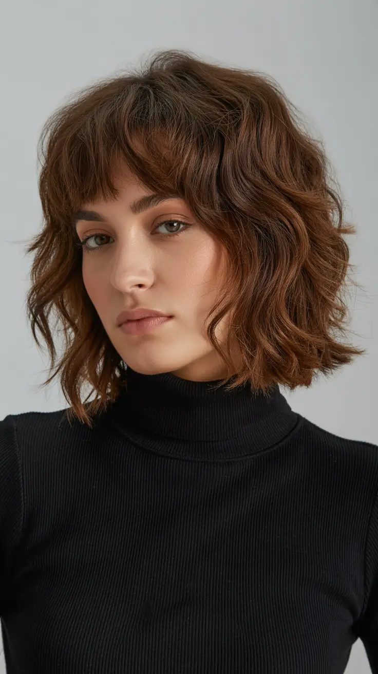 Shag haircut Short Curly-Inspired Shag with Soft Edge