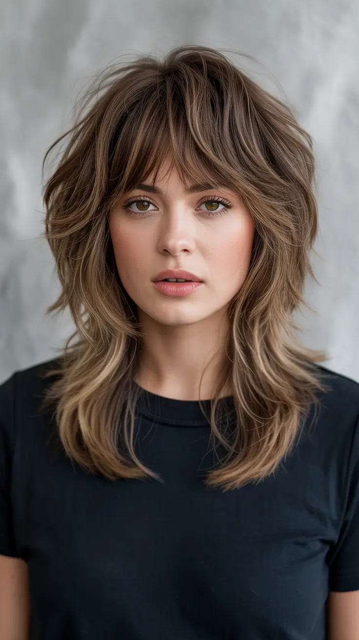 Shag haircut Medium Shag with Soft Wavy Texture