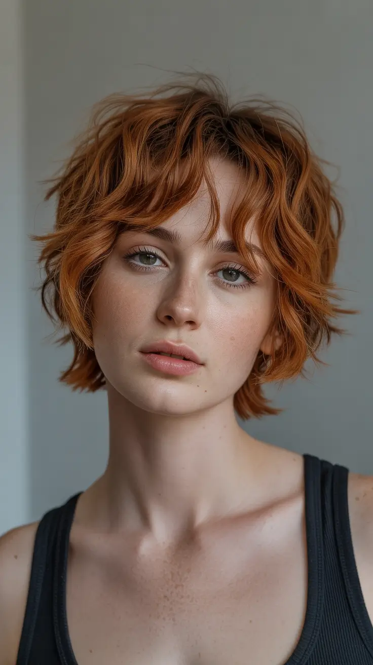 Women Soft Shaggy Copper Cut