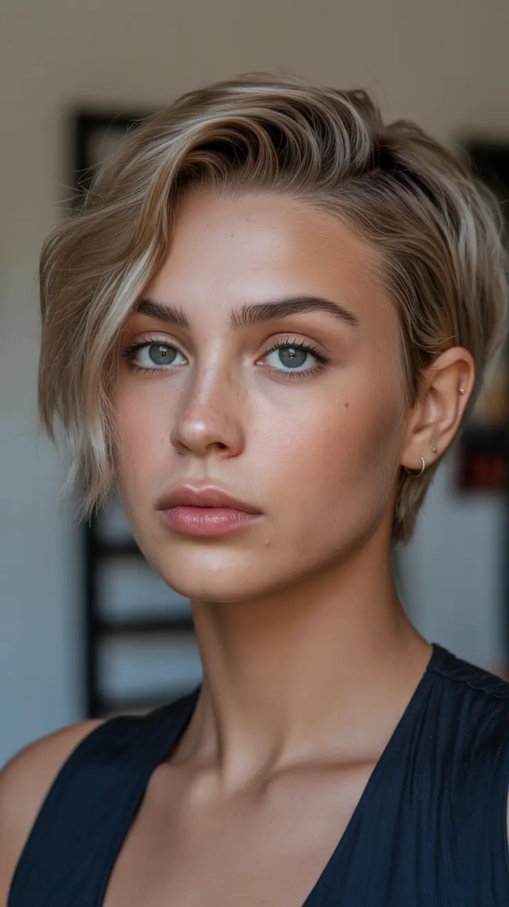 Women Modern Blonde Boyfriend Crop