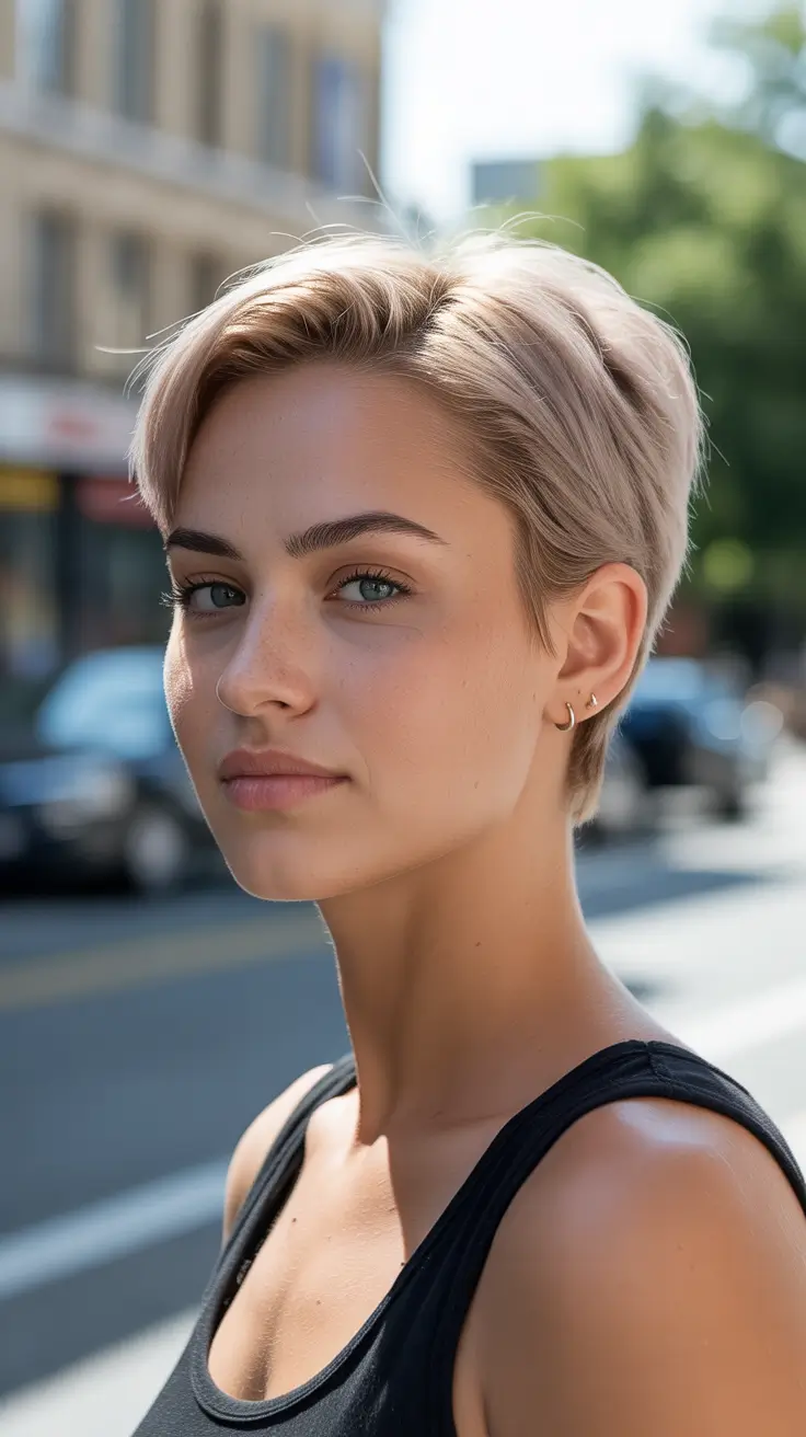 Women Soft Blonde Pixie Crop