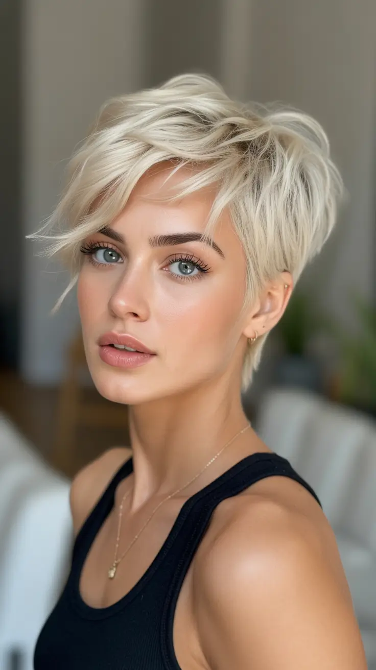 Women ideas Feathered Platinum Pixie