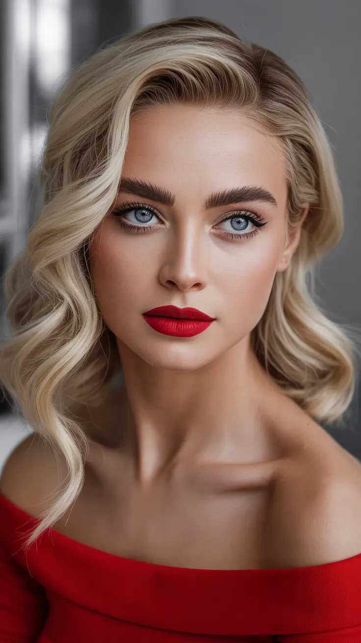 Side part hairstyle Classic Polished Waves With a Glamorous Deep Side Part