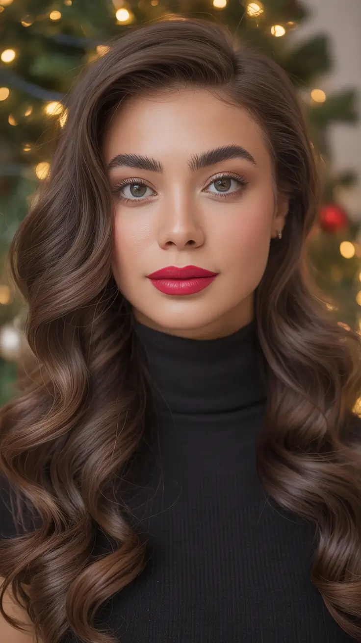 Side part hairstyle Chocolate Waves With a Clean, Modern Side Part