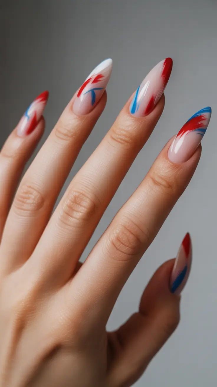 Art Red and Blue Abstract Strokes For Bold Summer Energy