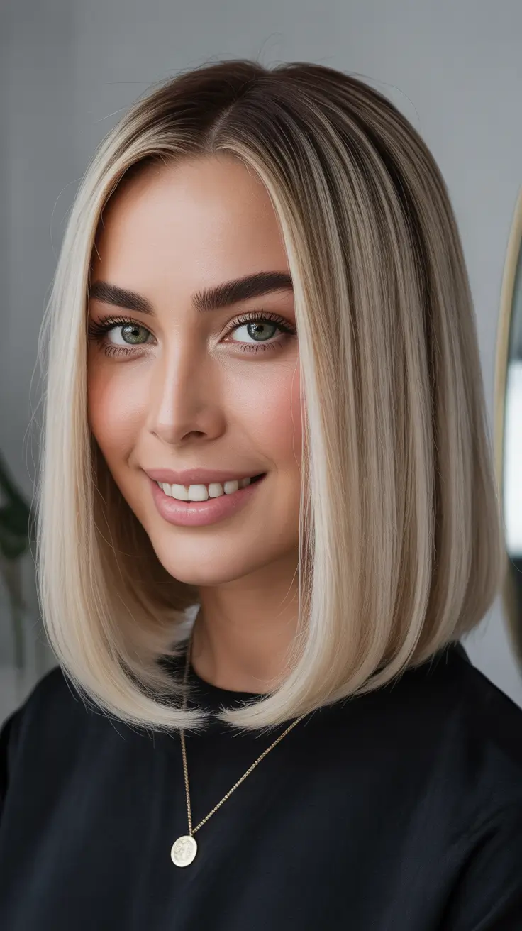 21 Straight hairstyle ideas 2026 Dimensional Blonde Straight Luxe Bob