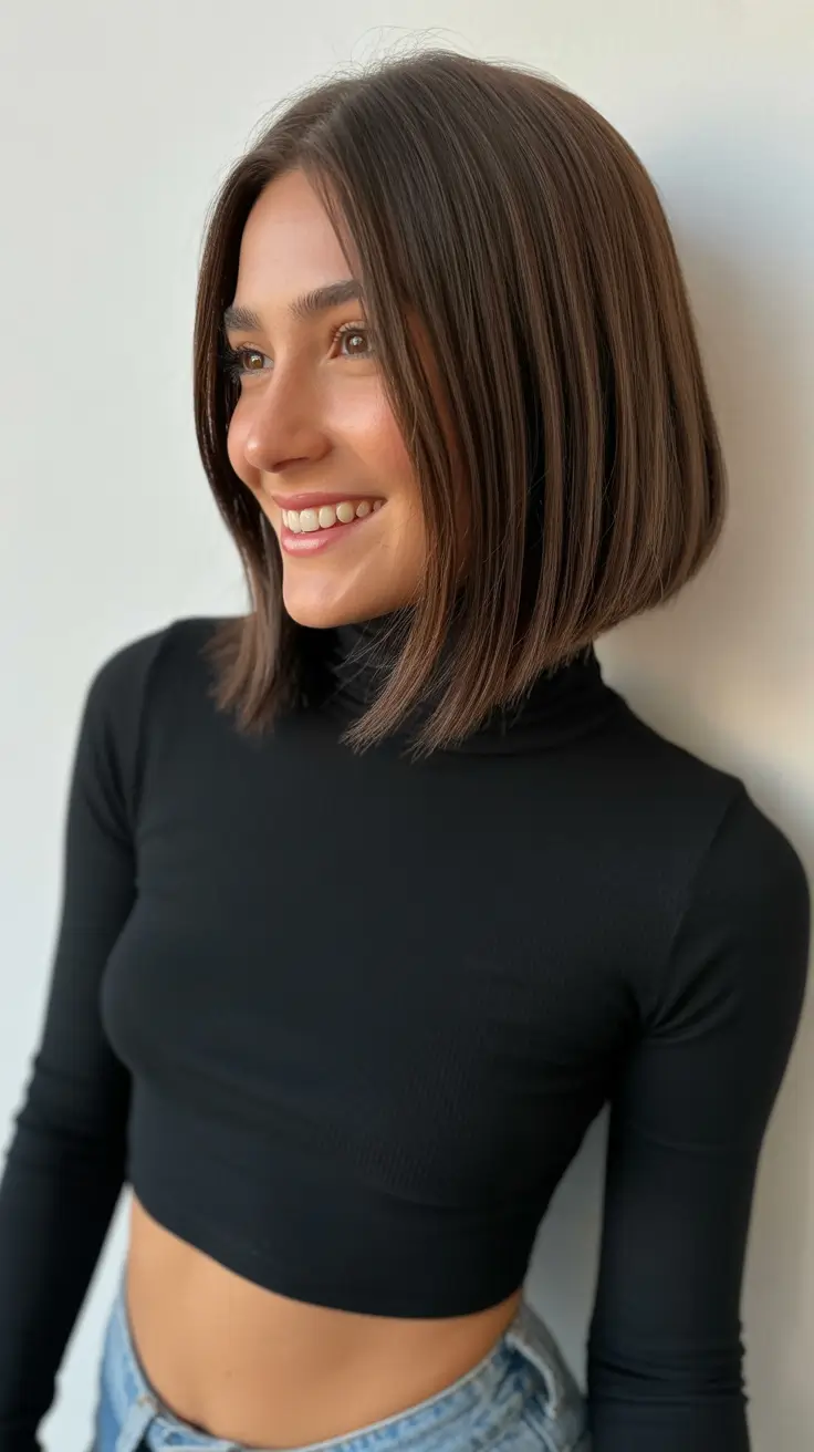 21 Straight hairstyle ideas 2026 Structured Straight Bob With Sculpted Ends