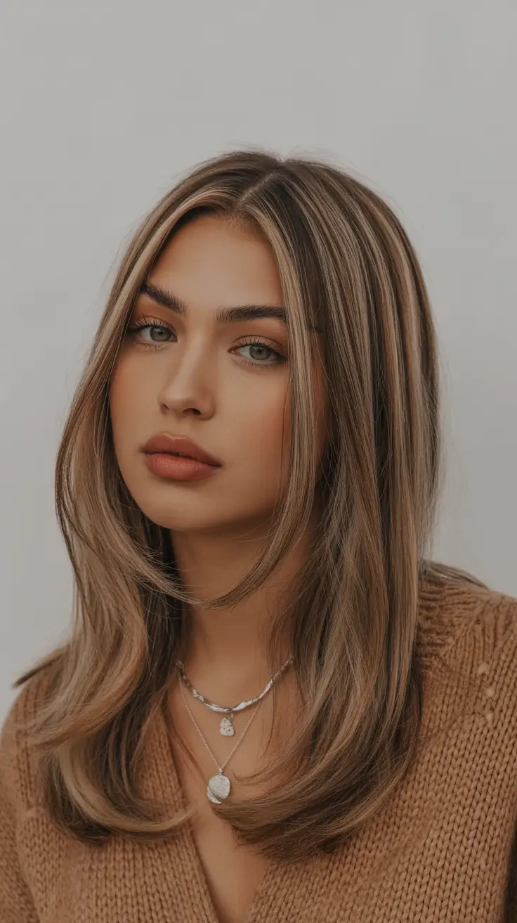 21 Straight hairstyle ideas 2026 Dimensional Straight Layers With Soft Blended Highlights