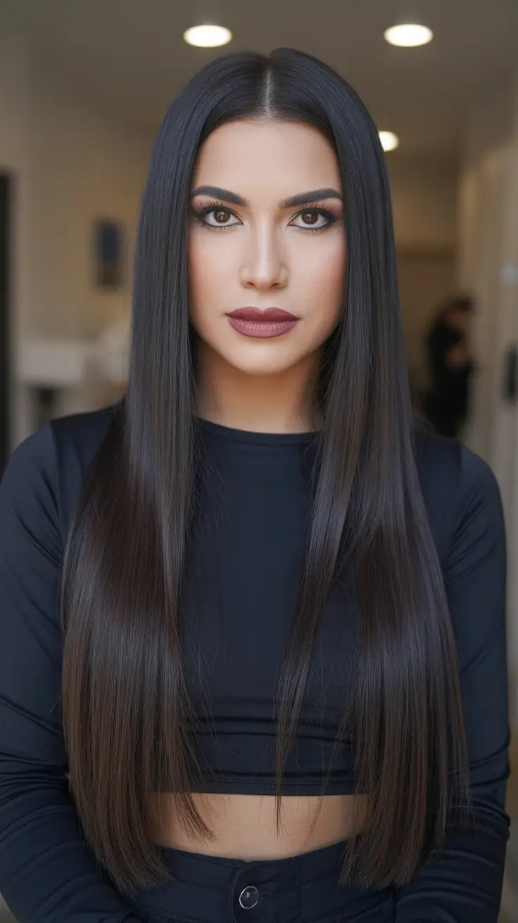 21 Straight hairstyle ideas 2026 Ultra-Sleek Long Confidence Flow