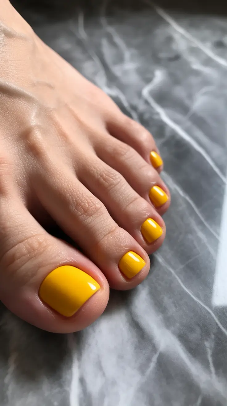 toe nails pedicure Bold Marigold Summer Shine