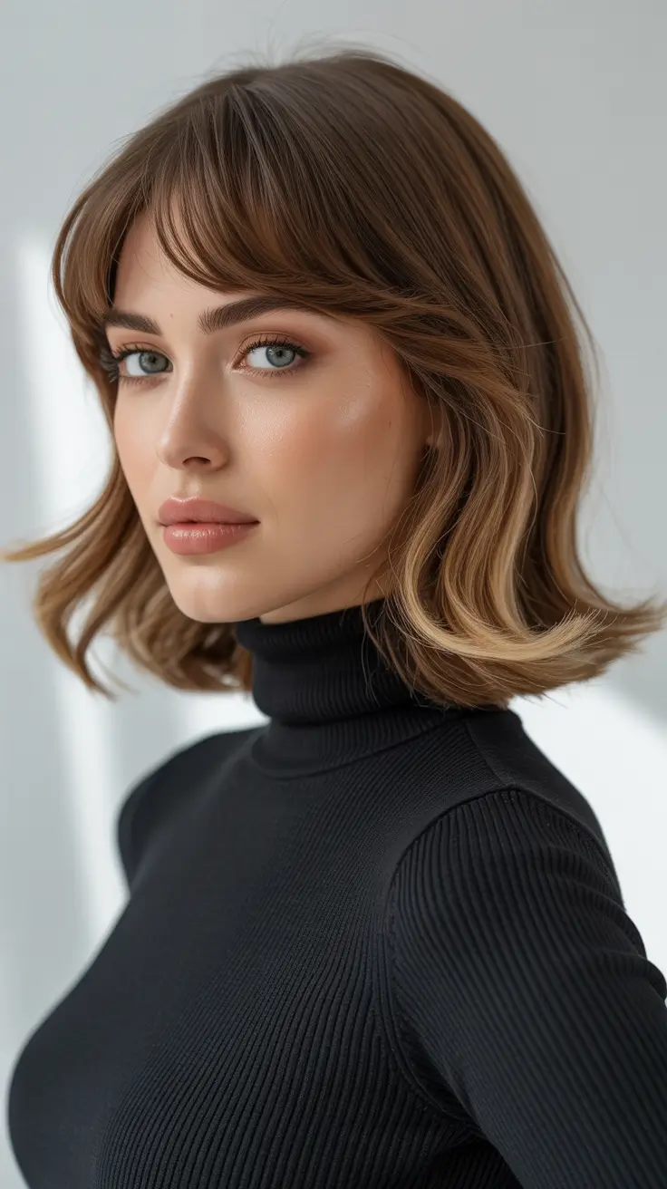 2026 Soft Blended Lob with Curtain Bangs