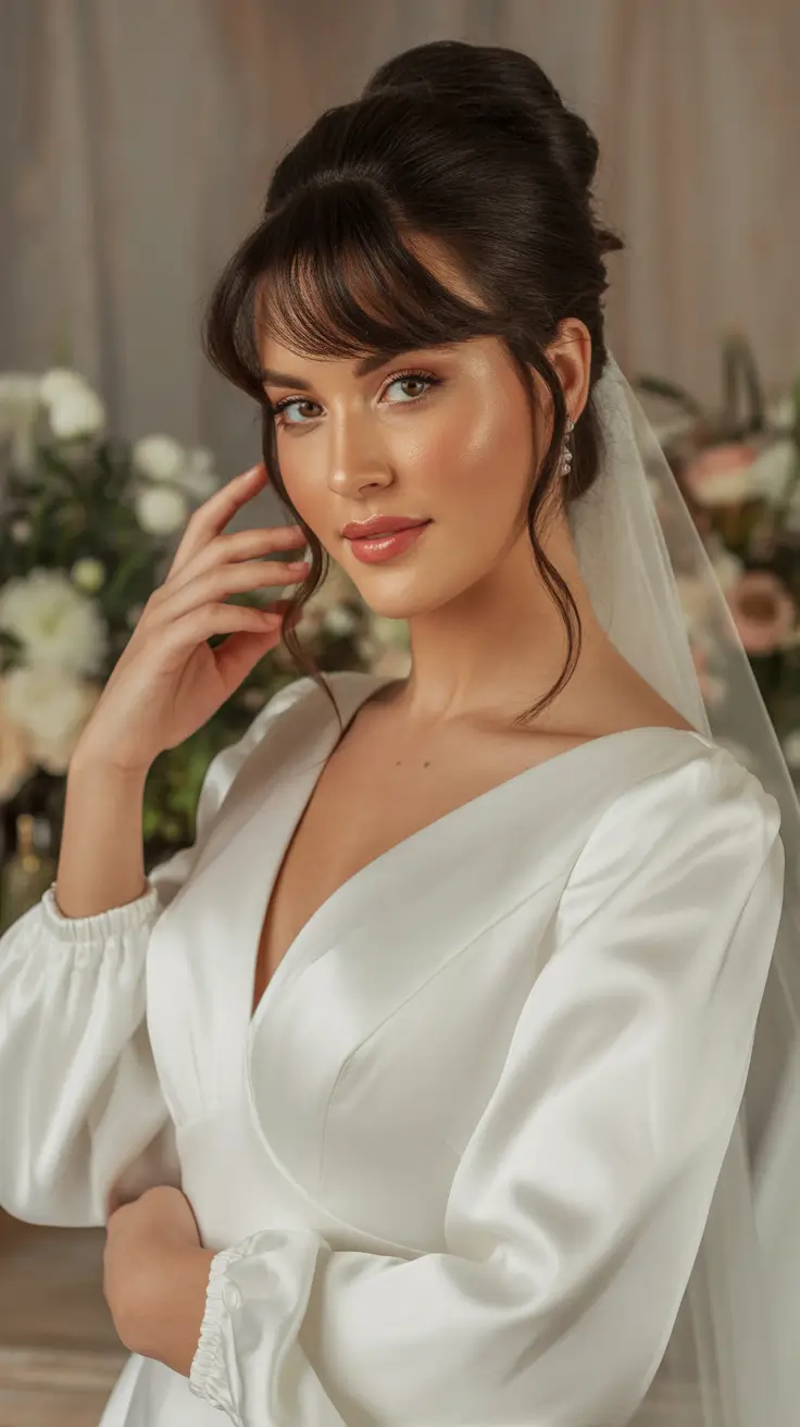 Wedding-hairstyles-2026-Romantic-Volume-Updo-With-Soft-Curtain-Bangs