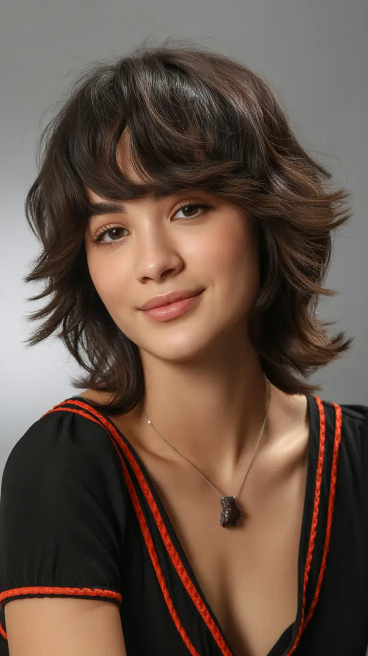 wolf haircut Rounded Youthful Wolf Cut With Flicked Layers