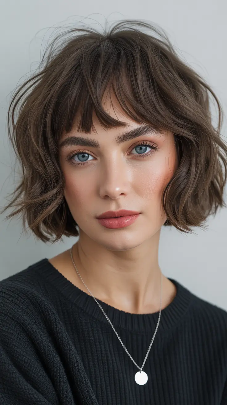 wolf haircut Soft Textured Wolf Bob With Micro Waves