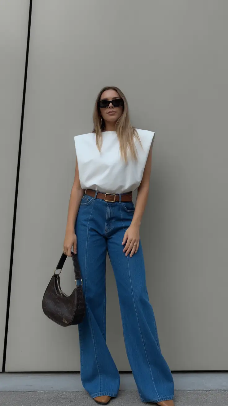 chicago spring outfits 2026 - Structured Whites and Retro Denim Attitude
