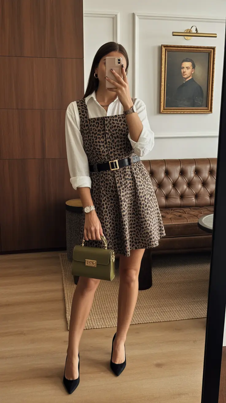 chicago spring outfits 2026 - Playful Print Layering With Tailored Structure