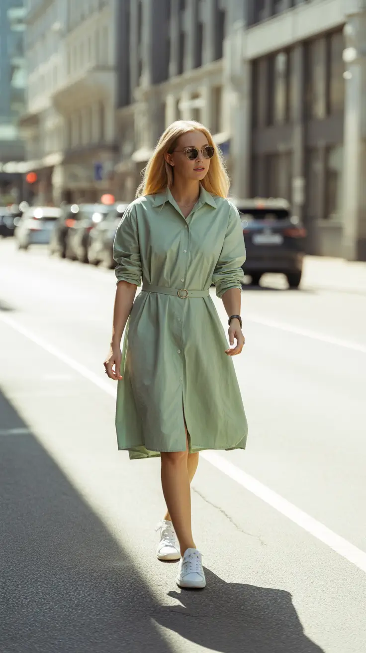 Spring Mint Shirt Dresses for Polished City Lightness