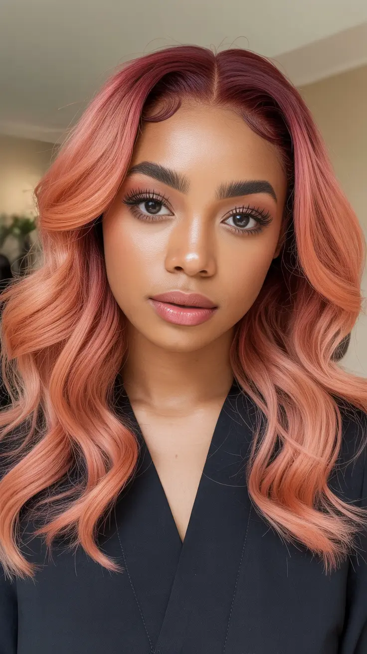 2026 February Peach-Blush Melt on Brunette Roots