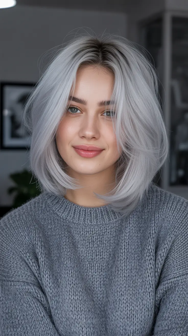 2026 February Silver Frost Bob With Airy Volume