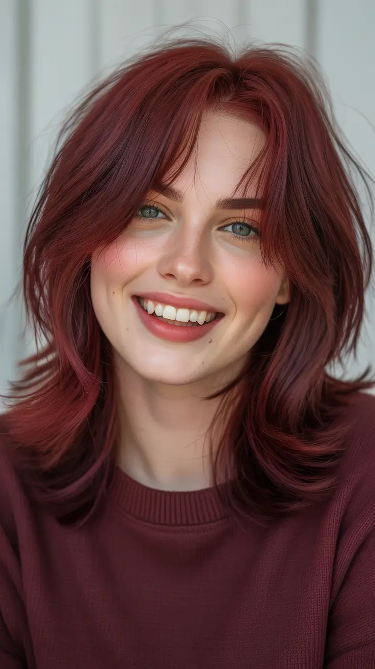 2026 February Layered Red Velvet Shag